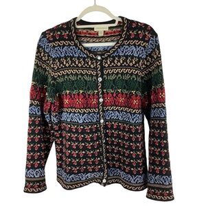 Appleseed’s Fair Isle Button-Up Cardigan Sweater